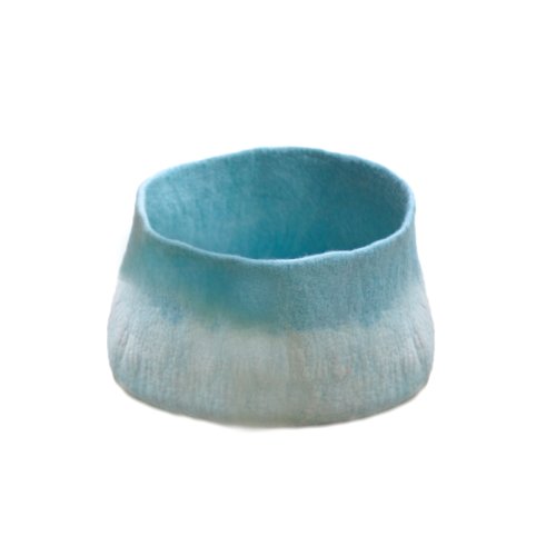 Grande calebasse en feutre - turquoise pastel